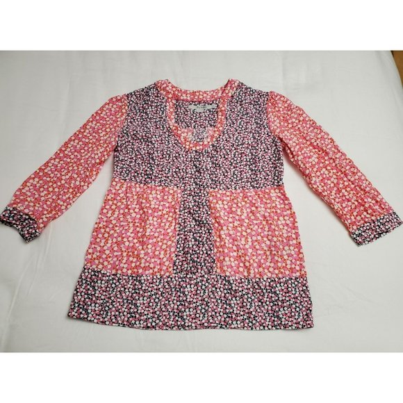 Boden Women's Boho Chic Pink Blue White Mollie Blouse Size US 4 EUC - Picture 4 of 9